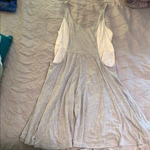 Anthropologie White and Grey Dress